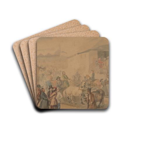 Fair in Mociska by Piotr Michaowski Drink Coasters - set of 4