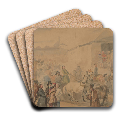 Fair in Mociska by Piotr Michaowski Art Drink Coaster set