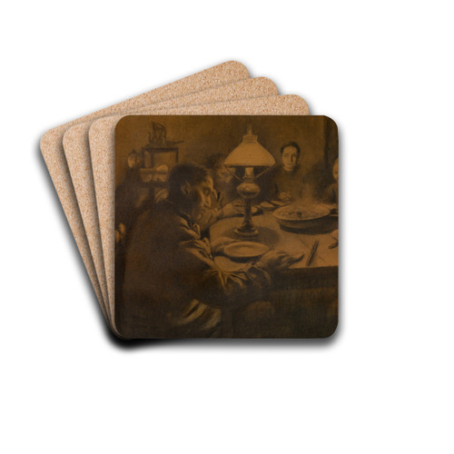 The Evening Prayer by Lon Frdric Drink Coasters - set of 4