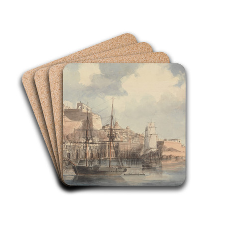 View at Malta by Charles Dyce Drink Coasters - set of 4