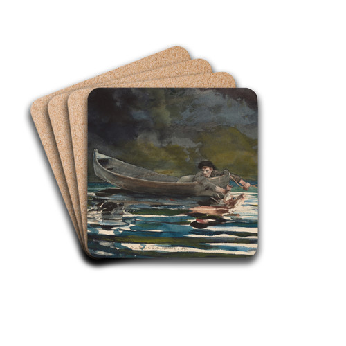 Sketch for 'Hound and Hunter' by Winslow Homer Drink Coasters - set of 4 Sketch for 'Hound and Hunter' by Winslow Homer Drink Coasters - set of 4
