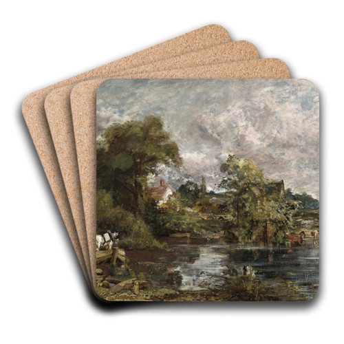 The White Horse by John Constable Art Drink Coaster set