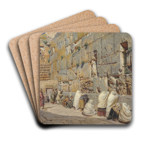 The Wailing Wall, Jerusalem by Carl Friedrich Heinrich Werner Art Drink Coaster set
