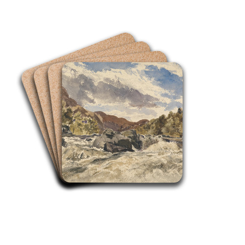 A Mountain Torrent by William James Mller Drink Coasters - set of 4