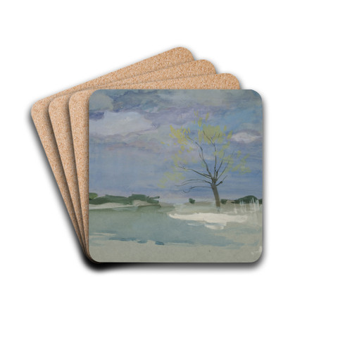 Landscape withtree by Edwin Austin Abbey Drink Coasters - set of 4
