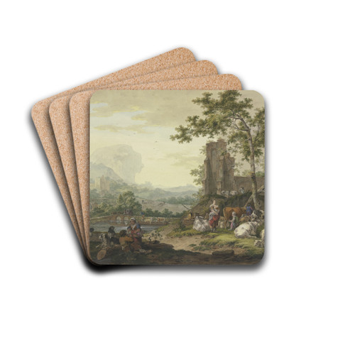 Landschaft by Bernhard Hendrik Thier Drink Coasters - set of 4