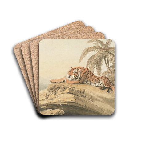 A Tiger Resting by Samuel Howitt Drink Coasters - set of 4