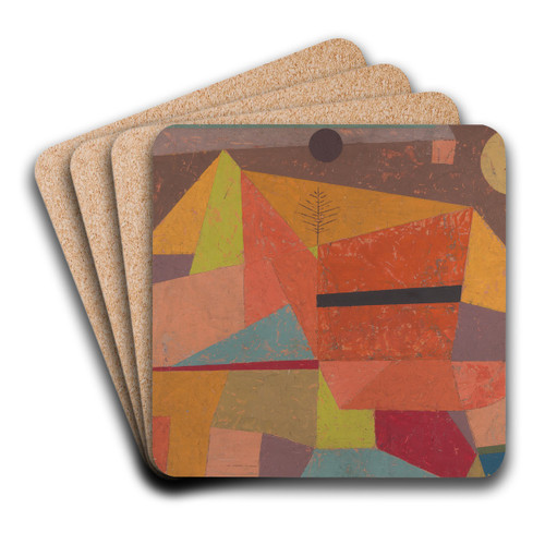 Joyful MountainLandscape by Paul Klee Art Drink Coaster set