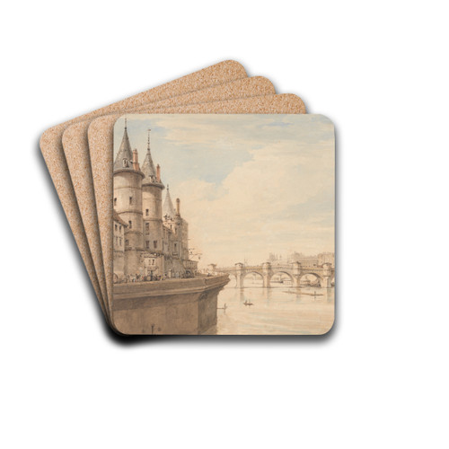 The Conciergerie, Paris by Henry Edridge Drink Coasters - set of 4 The Conciergerie, Paris by Henry Edridge Drink Coasters - set of 4