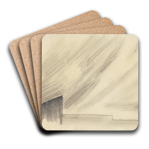 Ohne Titel, Bleistiftskizze by Karl Wiener Art Drink Coaster set