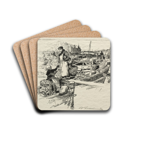 Le March aux Pommes, No. 1 by Auguste Louis Lepre Drink Coasters - set of 4