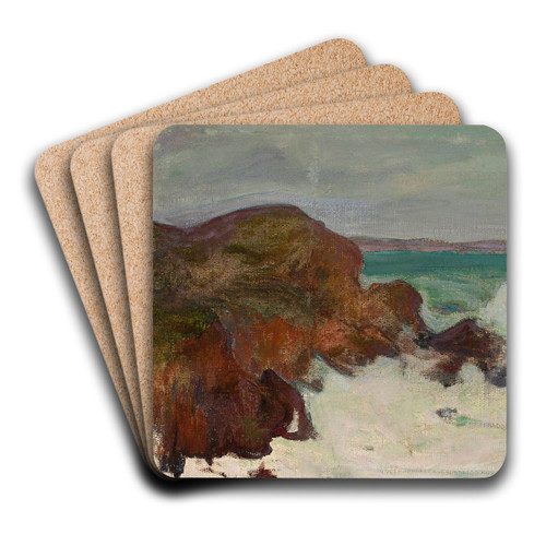 Waves in a rocky bay by Wadysaw lewiski Art Drink Coaster set