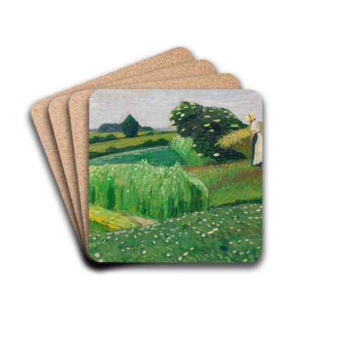 Sommerliche Wiesen bei Fischerhude by Otto Modersohn Drink Coasters - set of 4