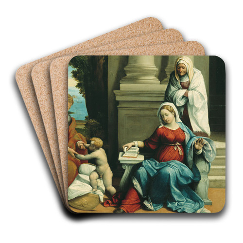 Holy Family with St. Anne by Benvenuto Tisi Art Drink Coaster set
