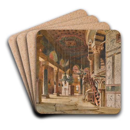 The inner corridor of the dome of the rock, Jerusalem by Carl Haag Art Drink Coaster set