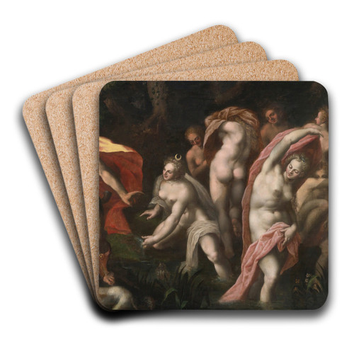 Diana And Acteon by Joseph Heintz The Elder Art Drink Coaster set
