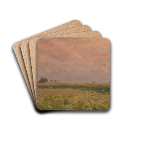 Fields near Bronowice by Jan Stanislawski Drink Coasters - set of 4