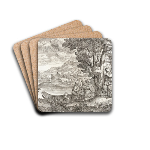 The Flight to Egypt by Giovanni Francesco Grimaldi Drink Coasters - set of 4