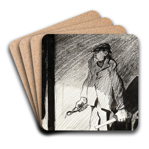 Professor of Statistics by Albert Engstrm Art Drink Coaster set