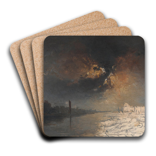 Mondlandschaft by Adalbert Stifter Art Drink Coaster set Mondlandschaft by Adalbert Stifter Art Drink Coaster set