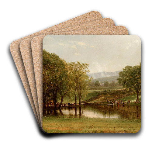 The Baptism by Worthington Whittredge Art Drink Coaster set