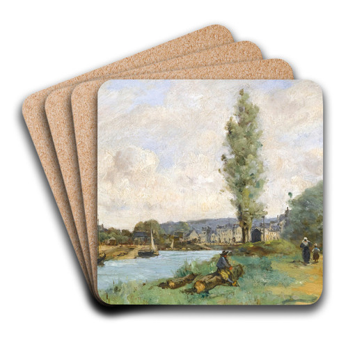 Le Pont De Landernau, Finistere by Paul Dsir Trouillebert Art Drink Coaster set