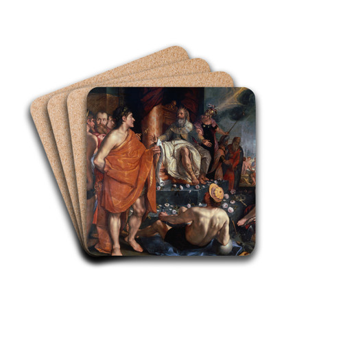 Hermes Presenting Pandora To King Epimetheus by Hendrick Goltzius Drink Coasters - set of 4