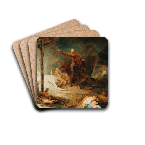 Moses and the Brazen Serpent by Januarius Zick Drink Coasters - set of 4