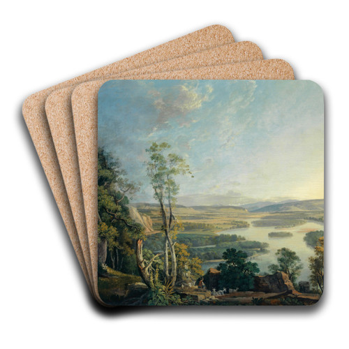Landscape of the Rhine near the Isteinerklotz by Peter Birmann Art Drink Coaster set