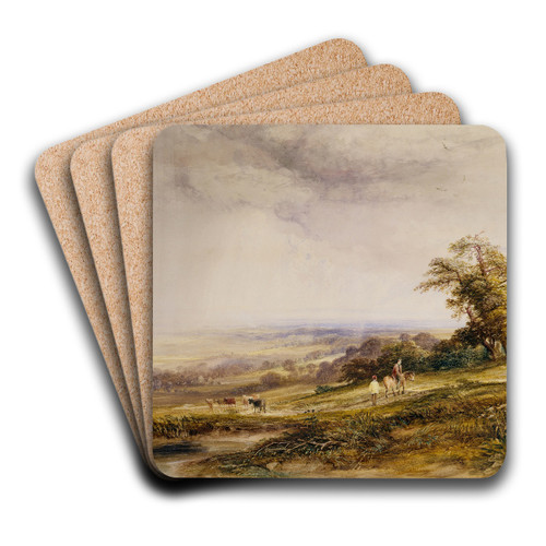 Crowborough Hill by Copley Fielding Art Drink Coaster set