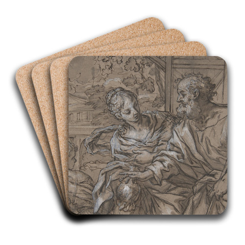 The Dismissal of Hagar by Giuseppe Nicola Nasini Art Drink Coaster set