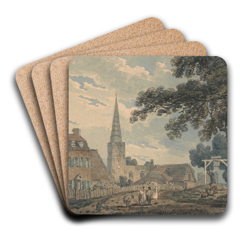 Harrow-on-the-Hill, Middlesex by Thomas Girtin Art Drink Coaster set
