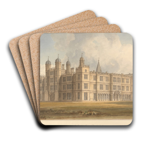 South West View of Burleigh House by John Buckler Art Drink Coaster set South West View of Burleigh House by John Buckler Art Drink Coaster set