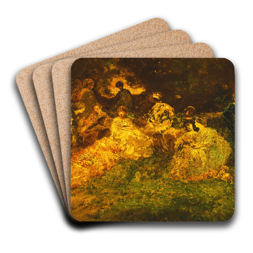 Fete Champetre by Adolphe Monticelli Art Drink Coaster set