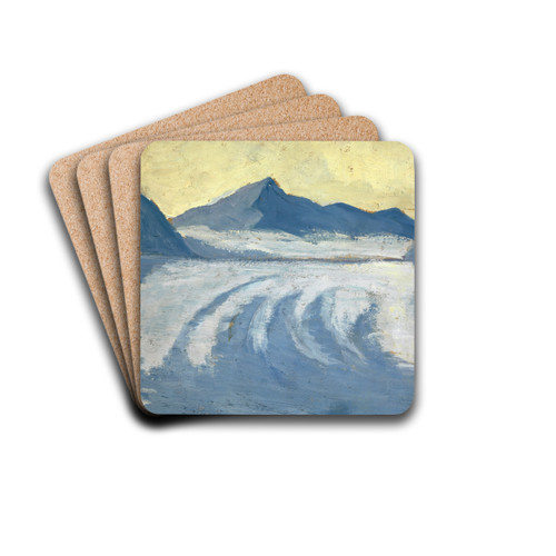 View on the Aletsch Glacier III by Ernst Schiess Drink Coasters - set of 4 View on the Aletsch Glacier III by Ernst Schiess Drink Coasters - set of 4