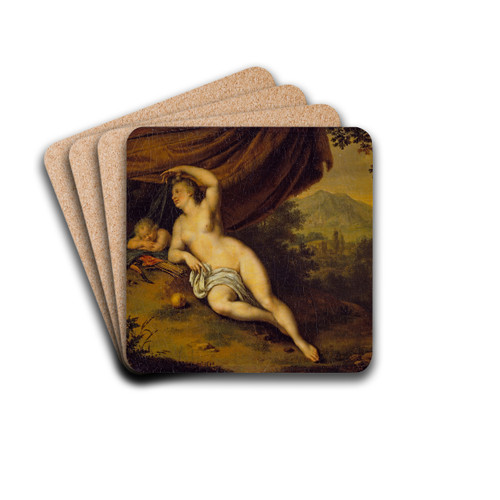 Venus and Cupid by Willem Van Mieris Drink Coasters - set of 4