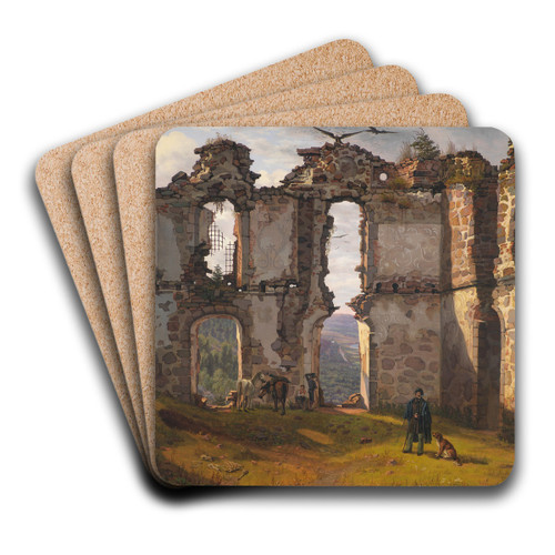 The Ruins of Brahehus near Jnkping, Sweden by Frederik Sdring Art Drink Coaster set