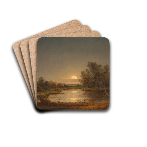 Die Strasserau bei Linz by Adalbert Stifter Drink Coasters - set of 4 Die Strasserau bei Linz by Adalbert Stifter Drink Coasters - set of 4