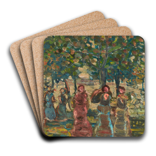 Sunday in the Park by Maurice Prendergast Art Drink Coaster set