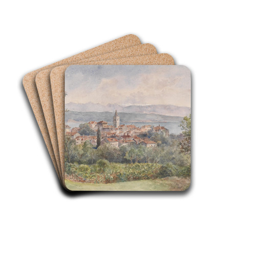 Blick auf Lovran by Gustav Barbarini Drink Coasters - set of 4