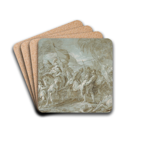 Alexander and Porus early by Franois Lemoyne Drink Coasters - set of 4 Alexander and Porus early by Franois Lemoyne Drink Coasters - set of 4