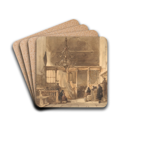 Interieur van een kerk te Utrecht by Johannes Bosboom Drink Coasters - set of 4