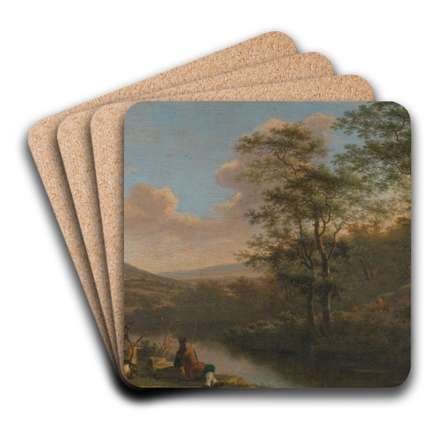 Italian Landscape with Resting Herdman by Willem de Heusch Art Drink Coaster set