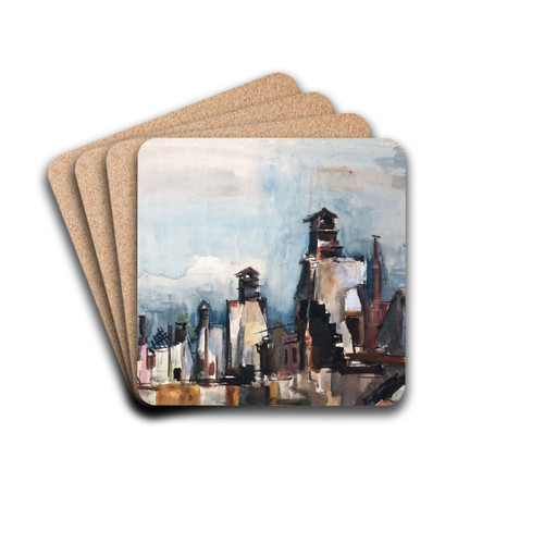Kamin-Ruinen in Ulm by Otto Geigenberger Drink Coasters - set of 4