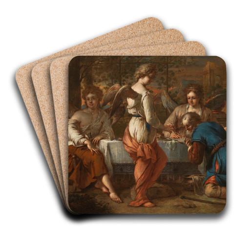 Abraham and the Angel by Johannes Voorhout Art Drink Coaster set