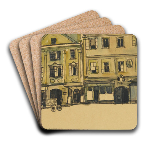 Ringplatz-Krummau by Egon Schiele Art Drink Coaster set