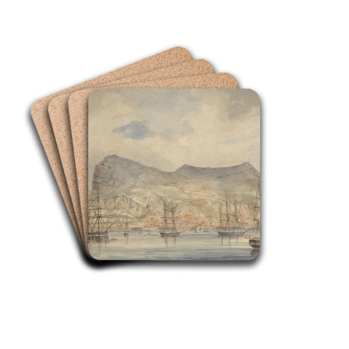 View of Gibraltar by Charles Dyce Drink Coasters - set of 4