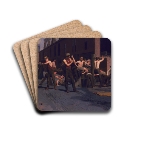 The Ironworkers' Noontime by Thomas Pollock Anshutz Drink Coasters - set of 4