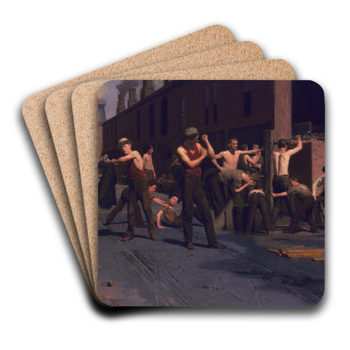 The Ironworkers' Noontime by Thomas Pollock Anshutz Art Drink Coaster set