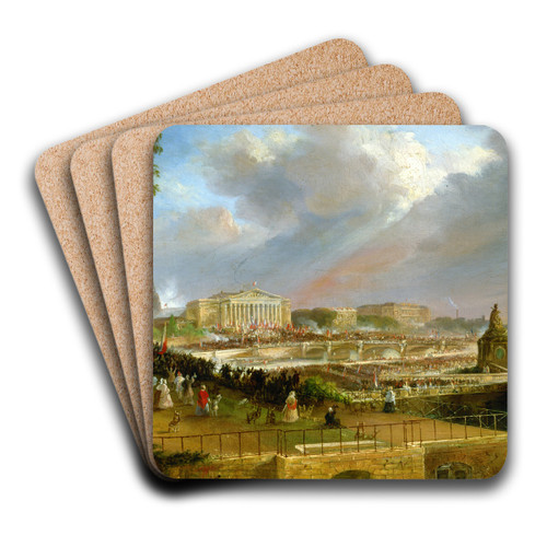 Proclamation de la Rpublique sur le portique de la Chambre des dputs, le 4 mai 1848 by Jean-Jacques Champin Art Drink Coaster set